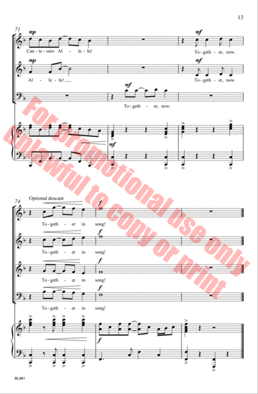 Cantemos! Choir scores gallery preview page 17