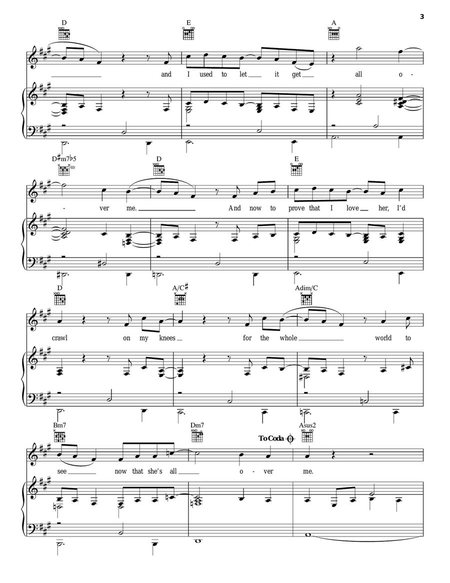 All Over Me All Over Me Piano, Vocal, Guitar scores gallery preview page 3