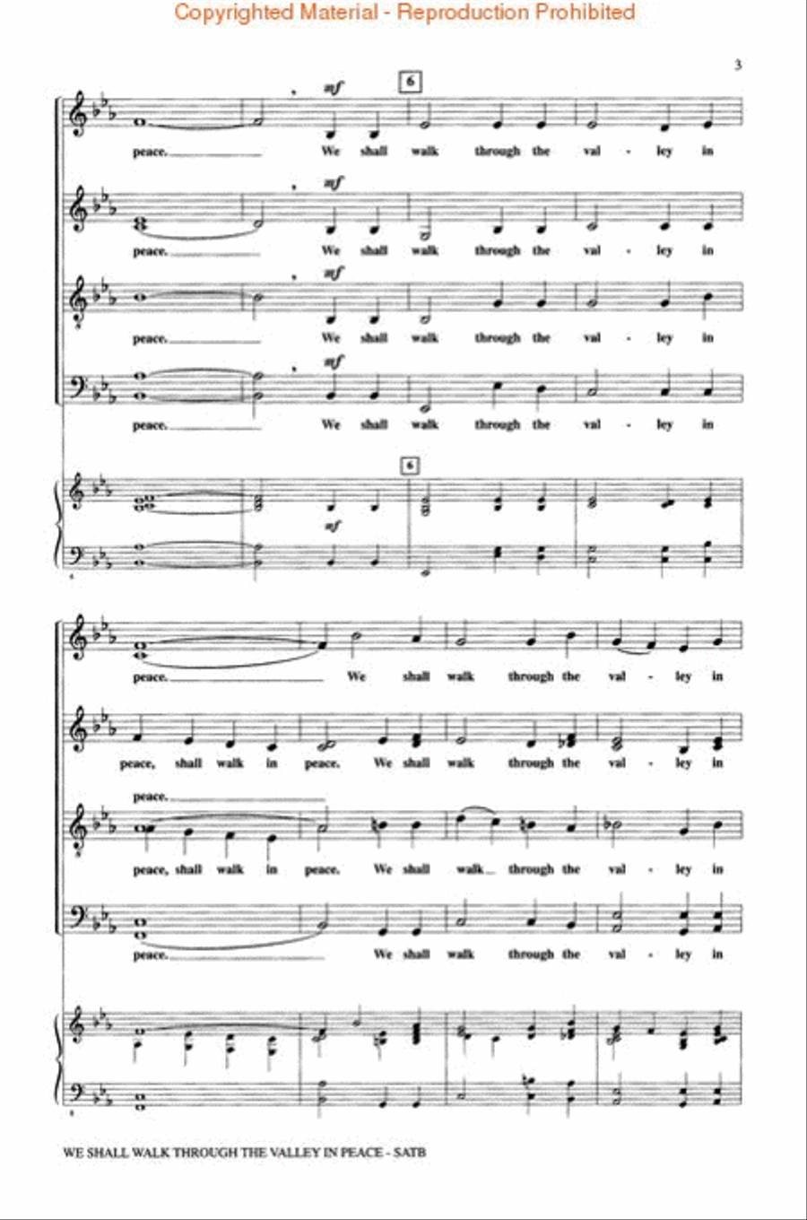 We Shall Walk Through the Valley in Peace 4-Part scores gallery preview page 3