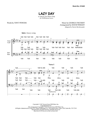 Book cover for Lazy Day (arr. David Wright)