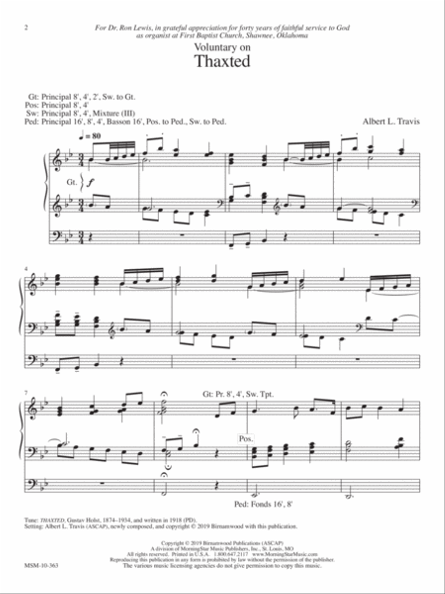 Voluntary on Thaxted Organ scores gallery preview page 1