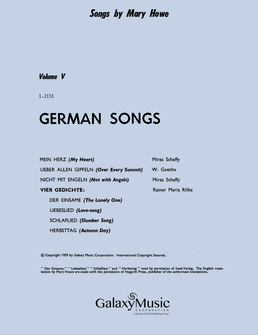 German Songs High Voice scores gallery preview page 1
