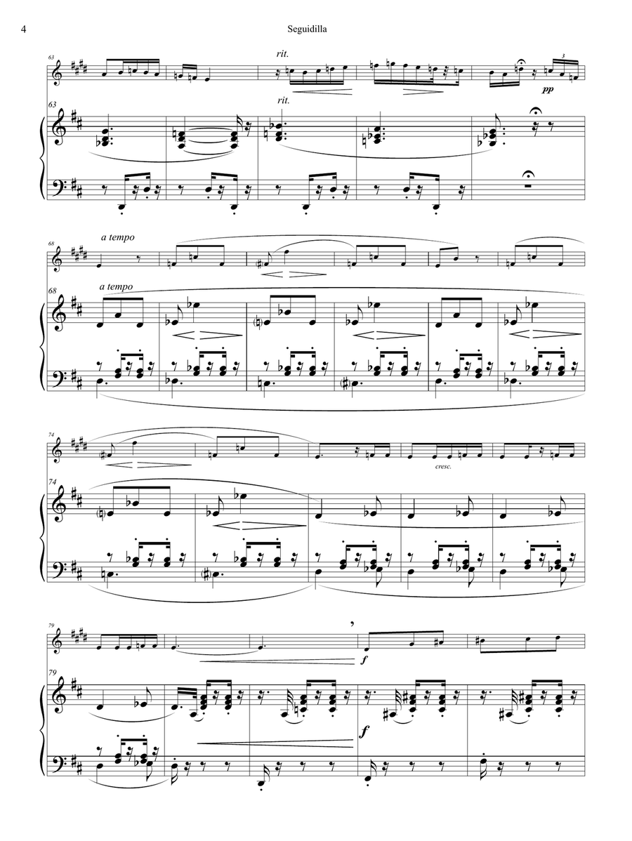 Bizet: Seguidilla from Carmen for Clarinet and Piano Clarinet Solo scores gallery preview page 4