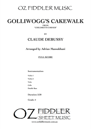 Book cover for Golliwogg's Cakewalk, by Claude Debussy, arranged for String Orchestra