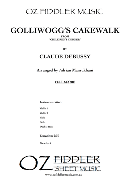 Golliwogg's Cakewalk, by Claude Debussy, arranged for String Orchestra image number null