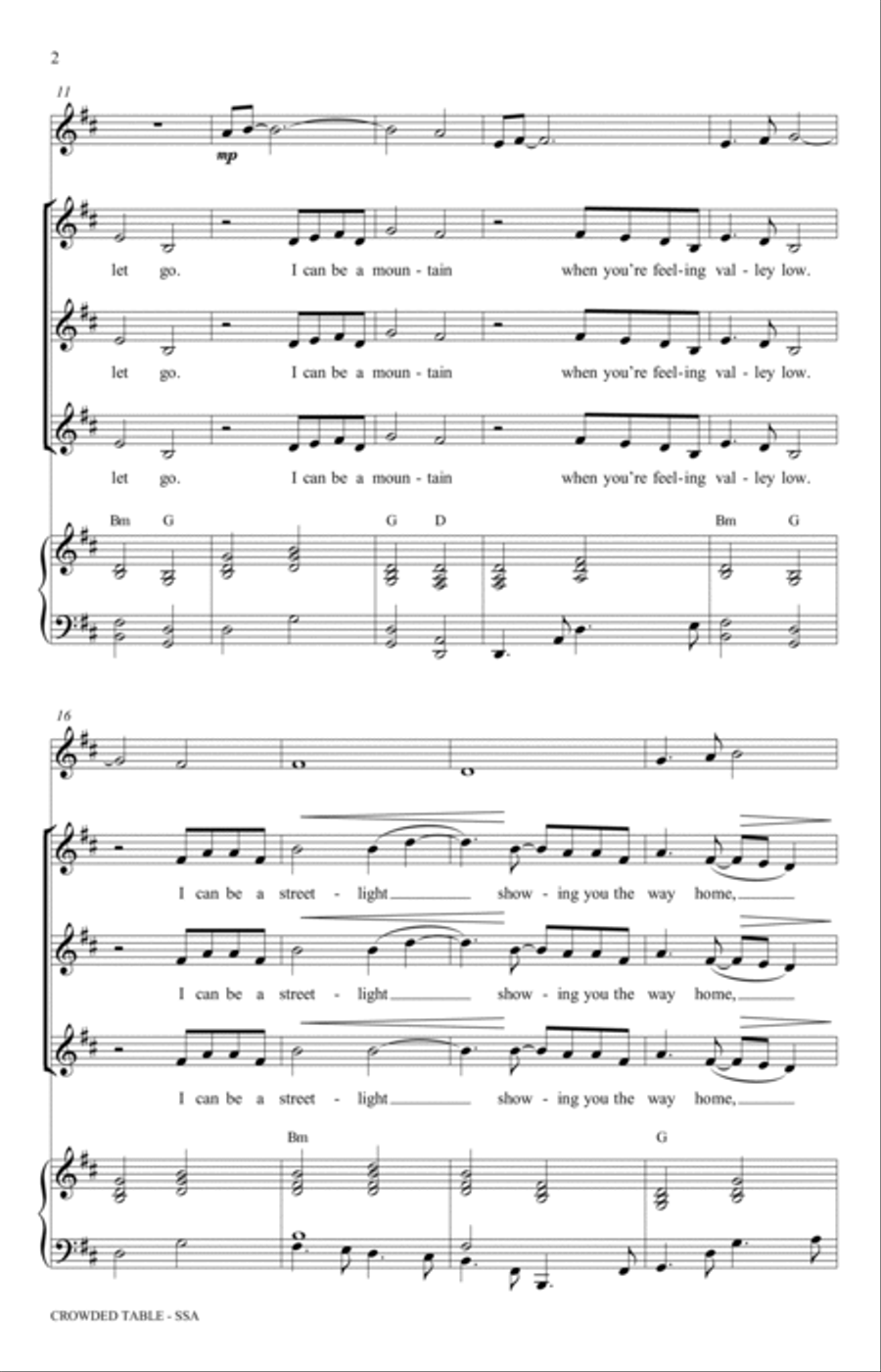 Crowded Table (arr. Andrea Ramsey) SSA scores gallery preview page 2