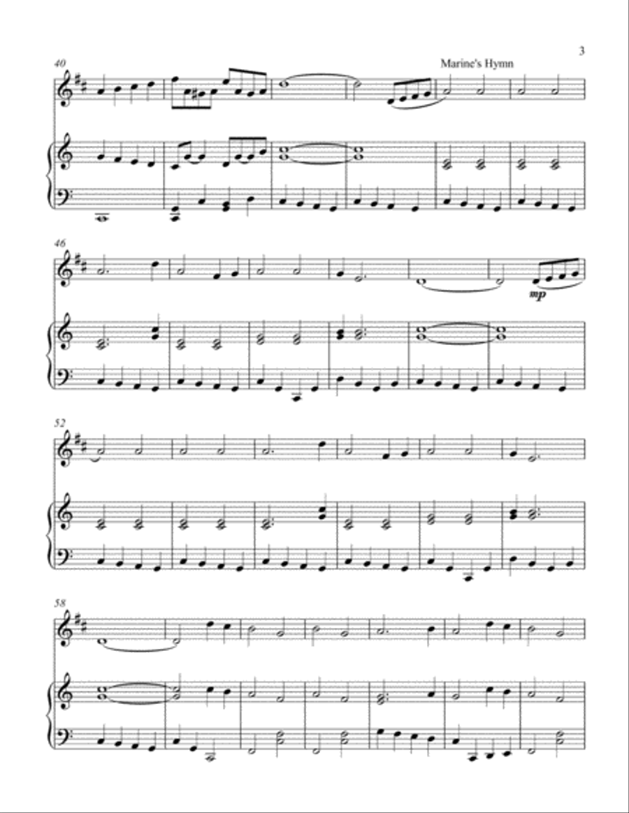 Salute To The Troops (treble Bb instrument solo) Piano scores gallery preview page 4