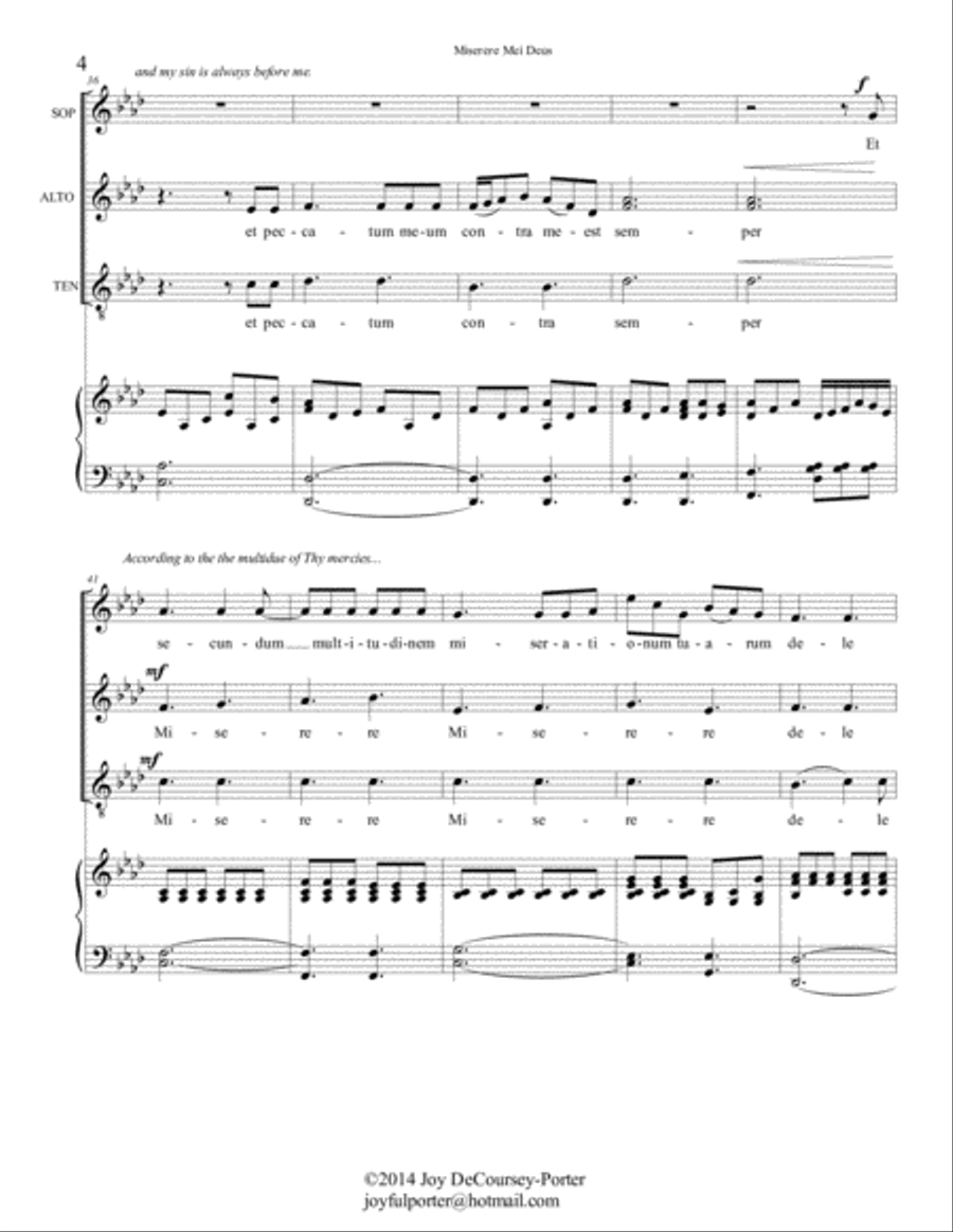 Miserere mei Deus 4-Part scores gallery preview page 4