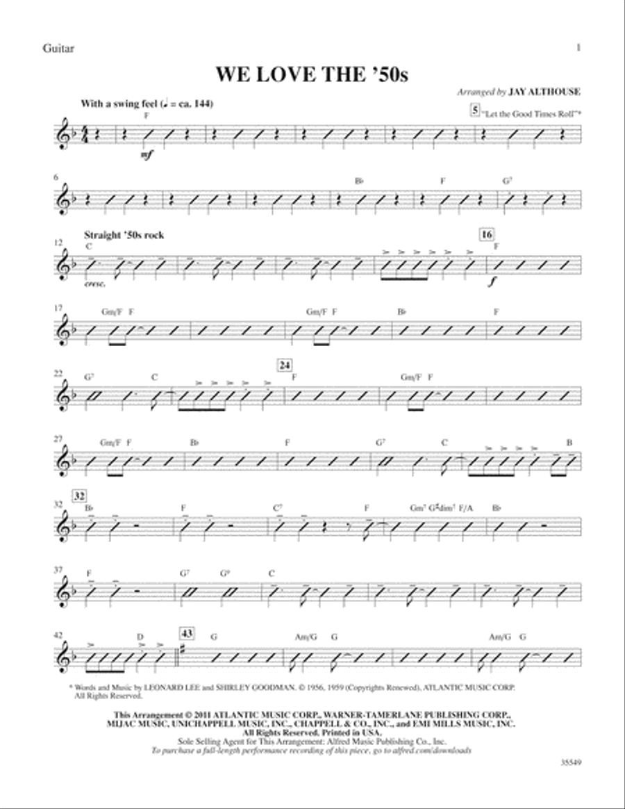 We Love the '50s: Guitar Guitar scores gallery preview page 1