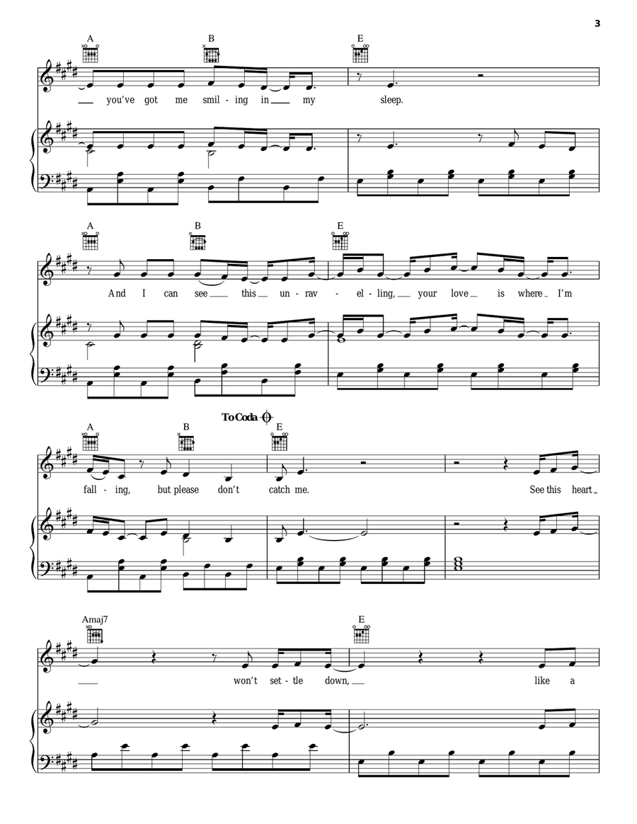 Catch Me Piano, Vocal, Guitar scores gallery preview page 3