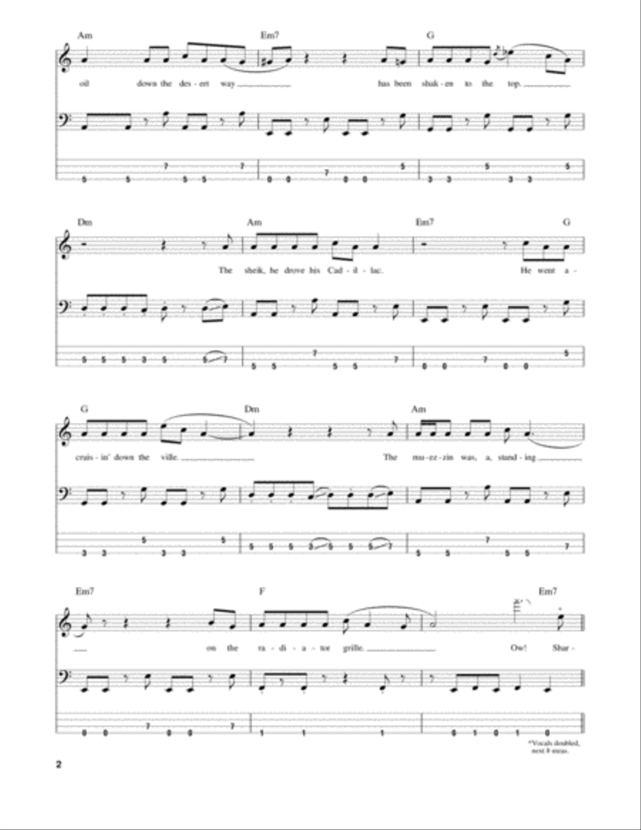 Rock The Casbah Bass Guitar Tablature scores gallery preview page 2