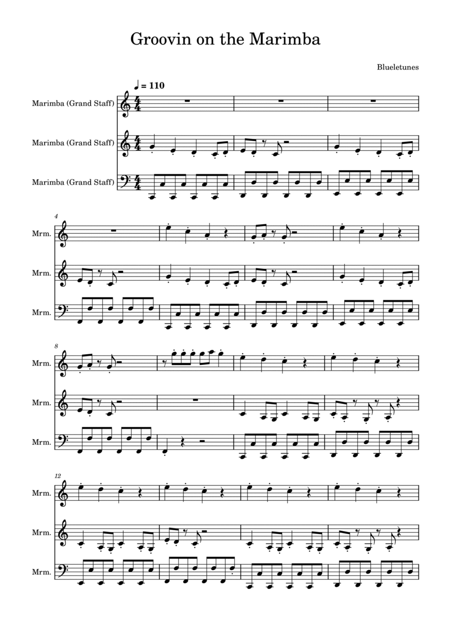 Groovin on the Marimba - Sheet Music Concert Band scores gallery preview page 1