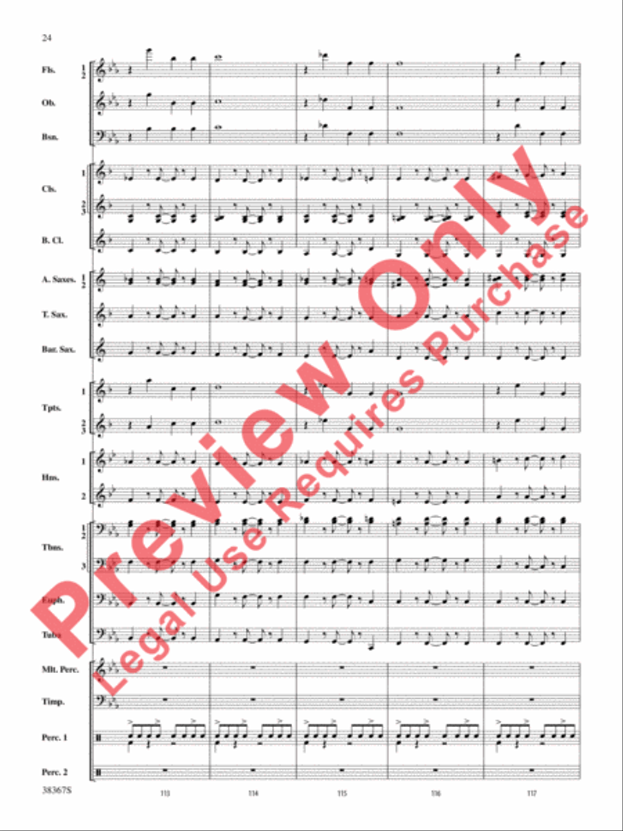 Highlights from Porgy and Bess Concert Band scores gallery preview page 25