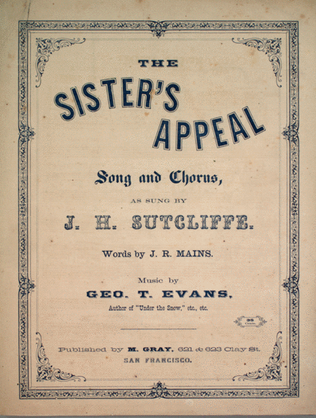 The Sister's Appeal. Song and Chorus