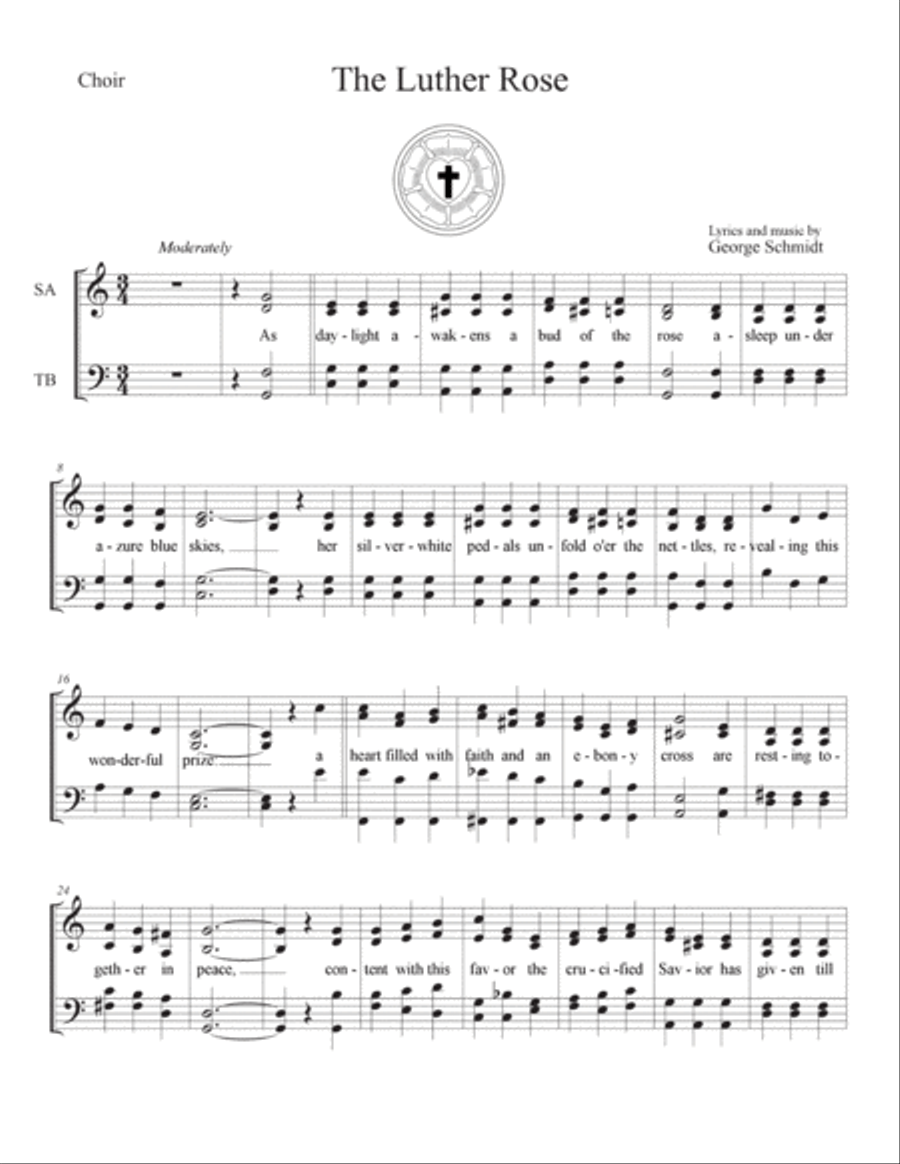 The Luther Rose (for choir) 4-Part scores gallery preview page 2