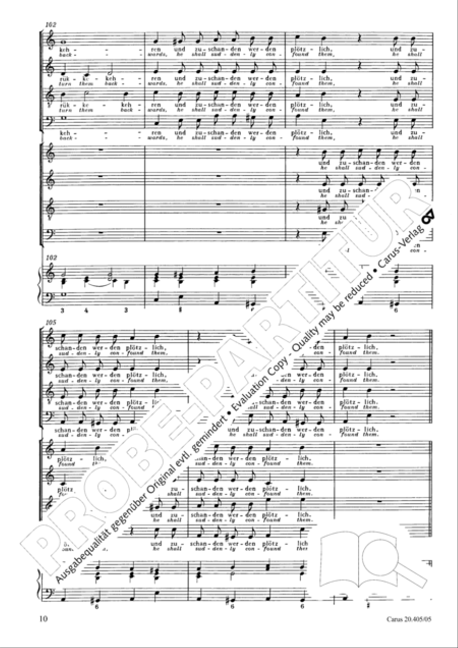 O Lord, rebuke me not in thy wrath (Ach Herr, straf mich nicht in deinem Zorn) 4-Part scores gallery preview page 11