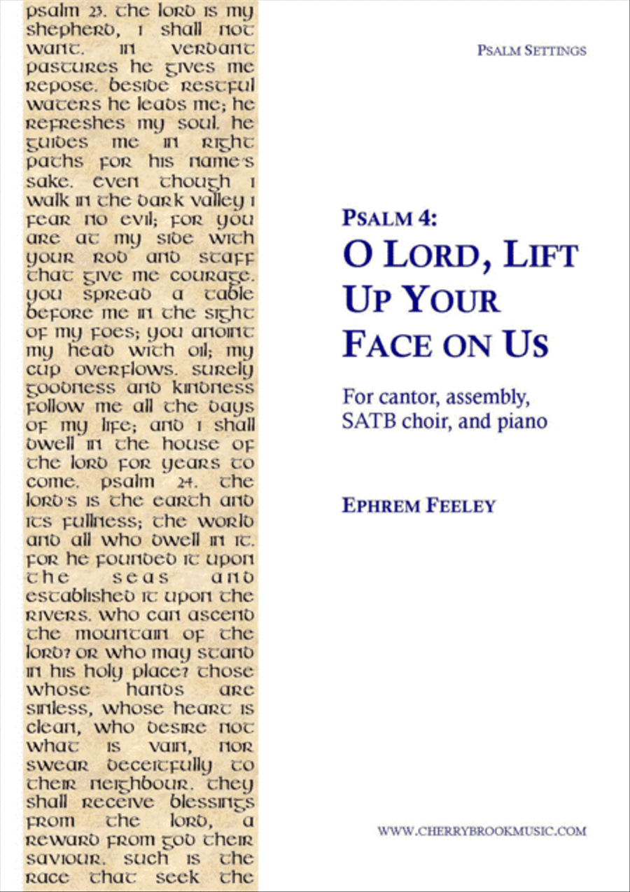 Psalm 4: O Lord, Lift Up Your Face on Us 4-Part scores gallery preview page 1