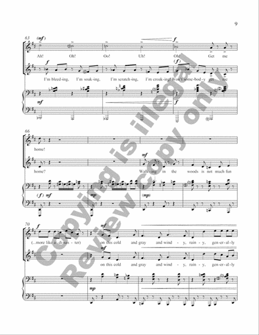 Bah! Wilderness: Two Songs in Praise of the Indoors: 2. Walking in the Woods SA scores gallery preview page 11