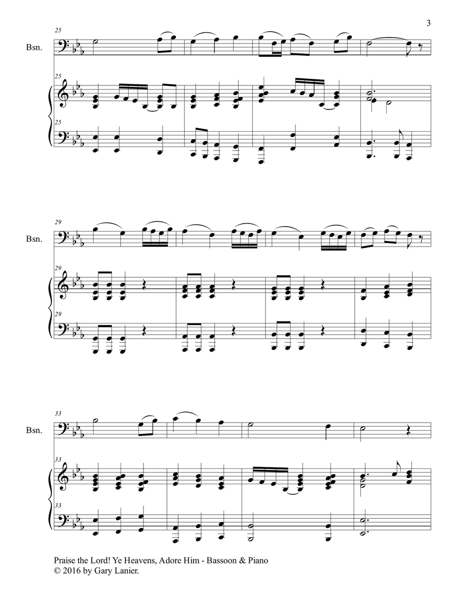 3 Hymns of Praise & Encouragement (Duets for Bassoon and Piano) Bassoon Solo scores gallery preview page 4