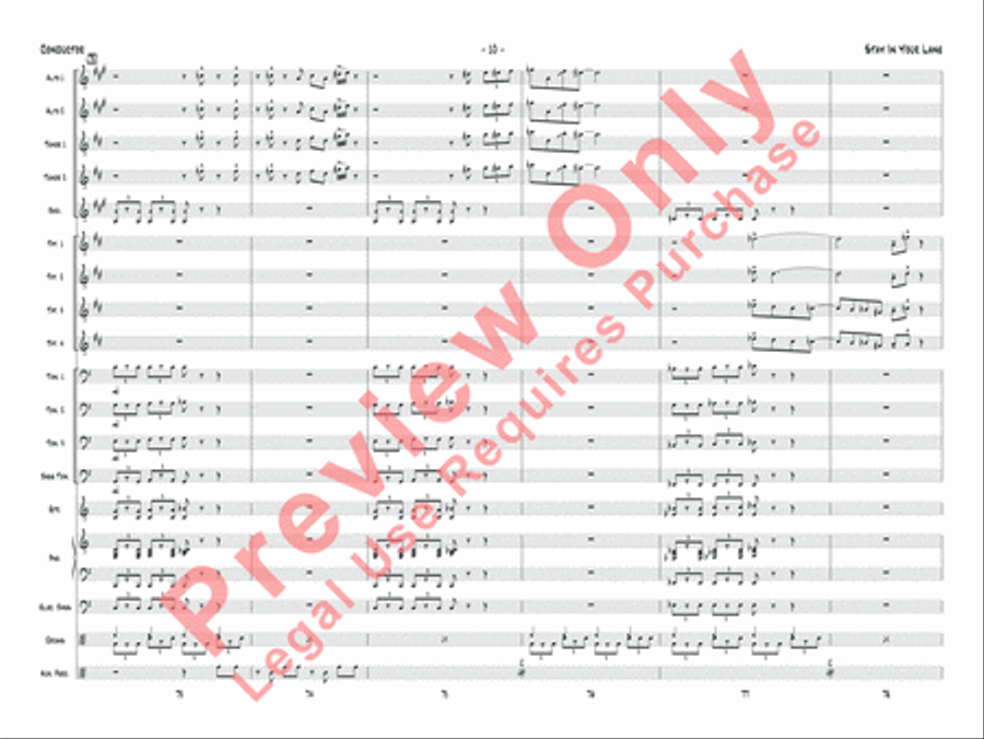 Stay in Your Lane Jazz Ensemble scores gallery preview page 13