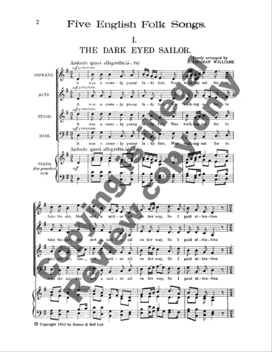 Five English Folk-Songs (Complete) 4-Part scores gallery preview page 7