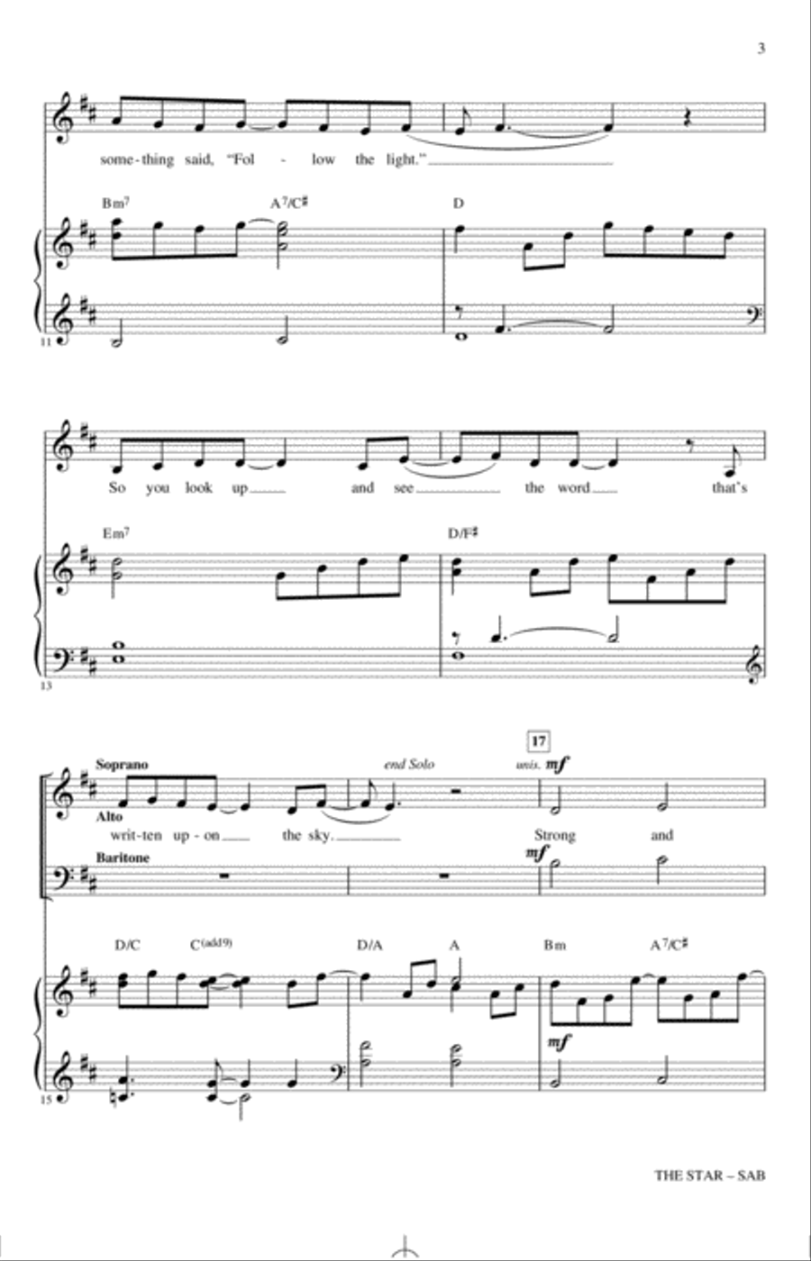 The Star (arr. Mark Brymer) 3-Part scores gallery preview page 2