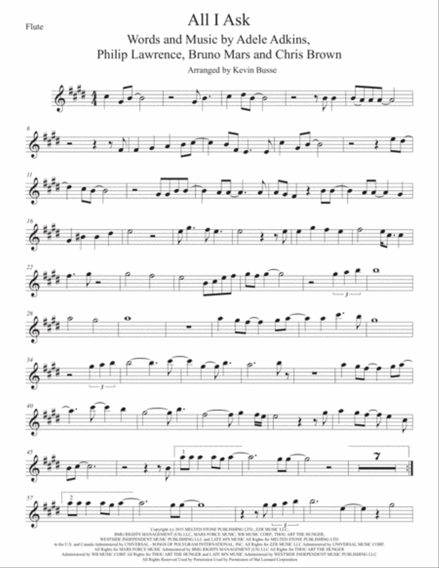 All I Ask Flute Solo scores gallery preview page 1