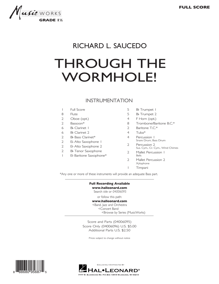 Through the Worm Hole - Conductor Score (Full Score) Concert Band scores gallery preview page 1