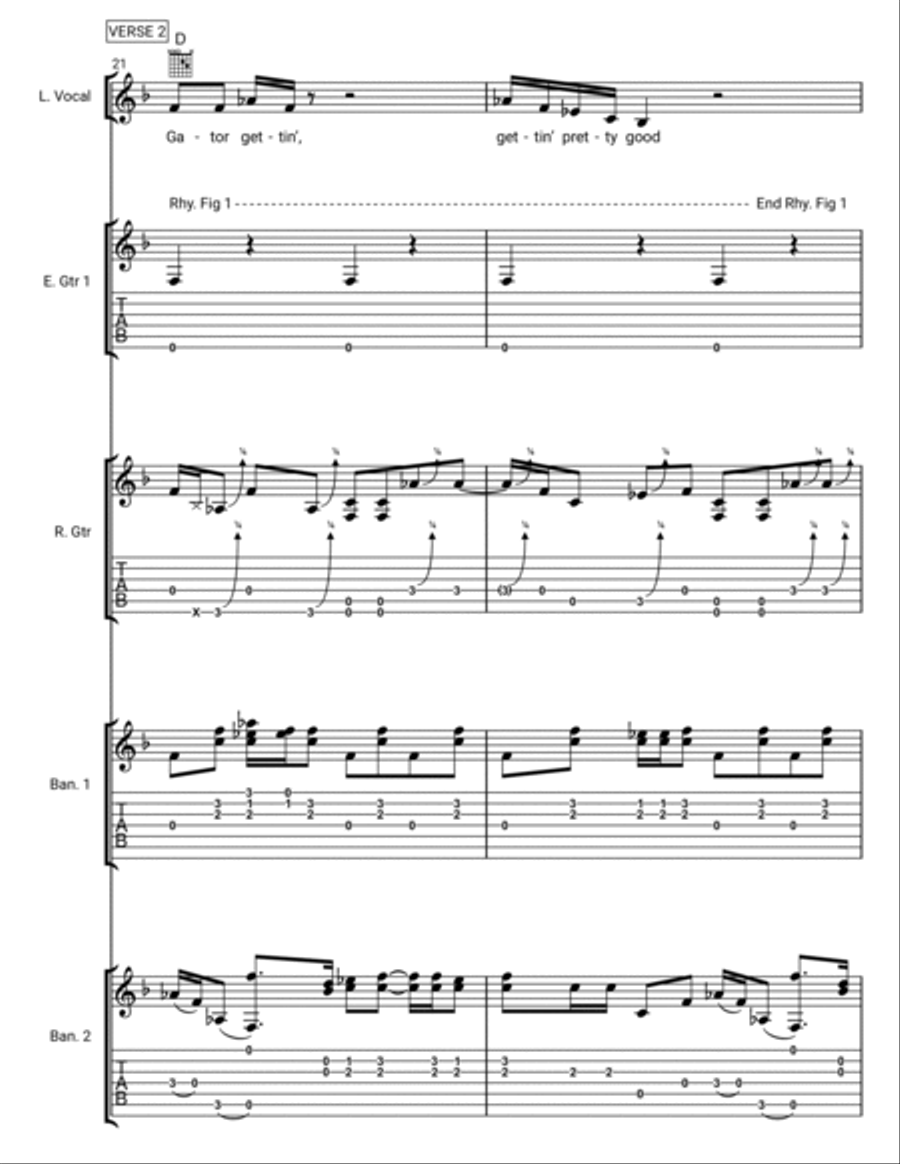 Puddin's in the Jailhouse Guitar Tablature scores gallery preview page 6