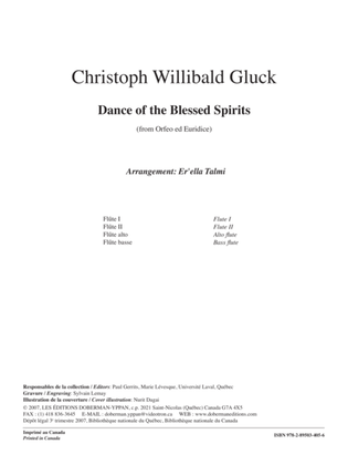 Book cover for Dance of the Blessed Spirits (From Orfeo ed Euridice)