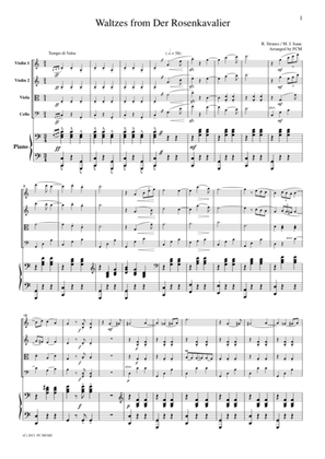 Strauss R. Waltzes from Der Rosenkavalier, for Piano Quintet, PS901