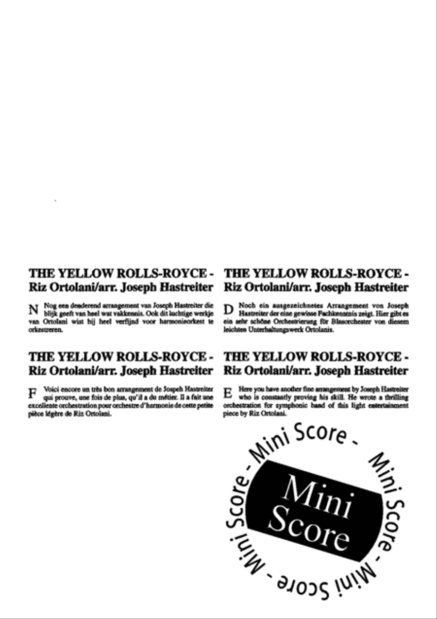 The Yellow Rolls Royce The Yellow Rolls Royce Concert Band scores gallery preview page 4