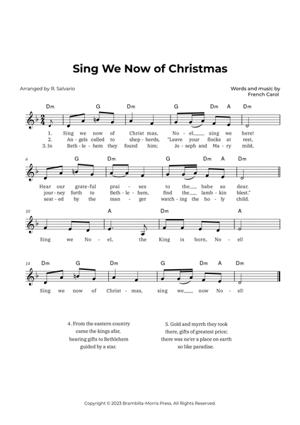 Sing We Now of Christmas (Key of D Minor) image number null