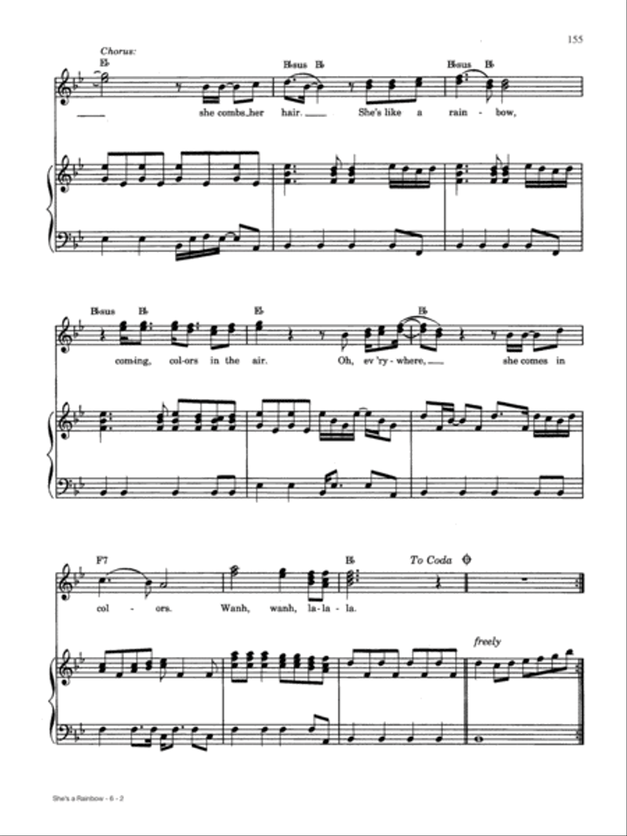 She's a Rainbow Piano, Vocal, Guitar scores gallery preview page 2