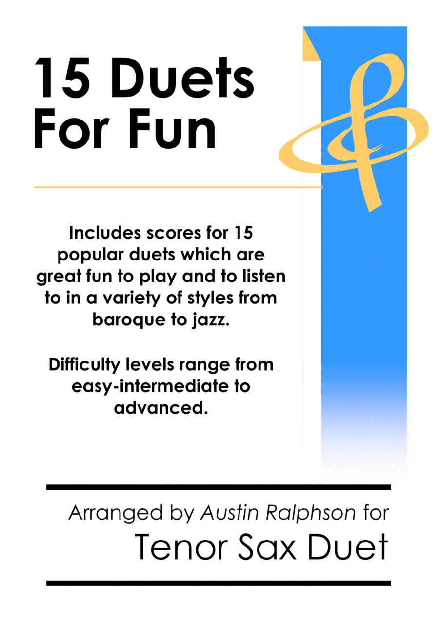 15 Tenor Sax Duets for Fun (popular classics) - various levels Woodwind Duet scores gallery preview page 1