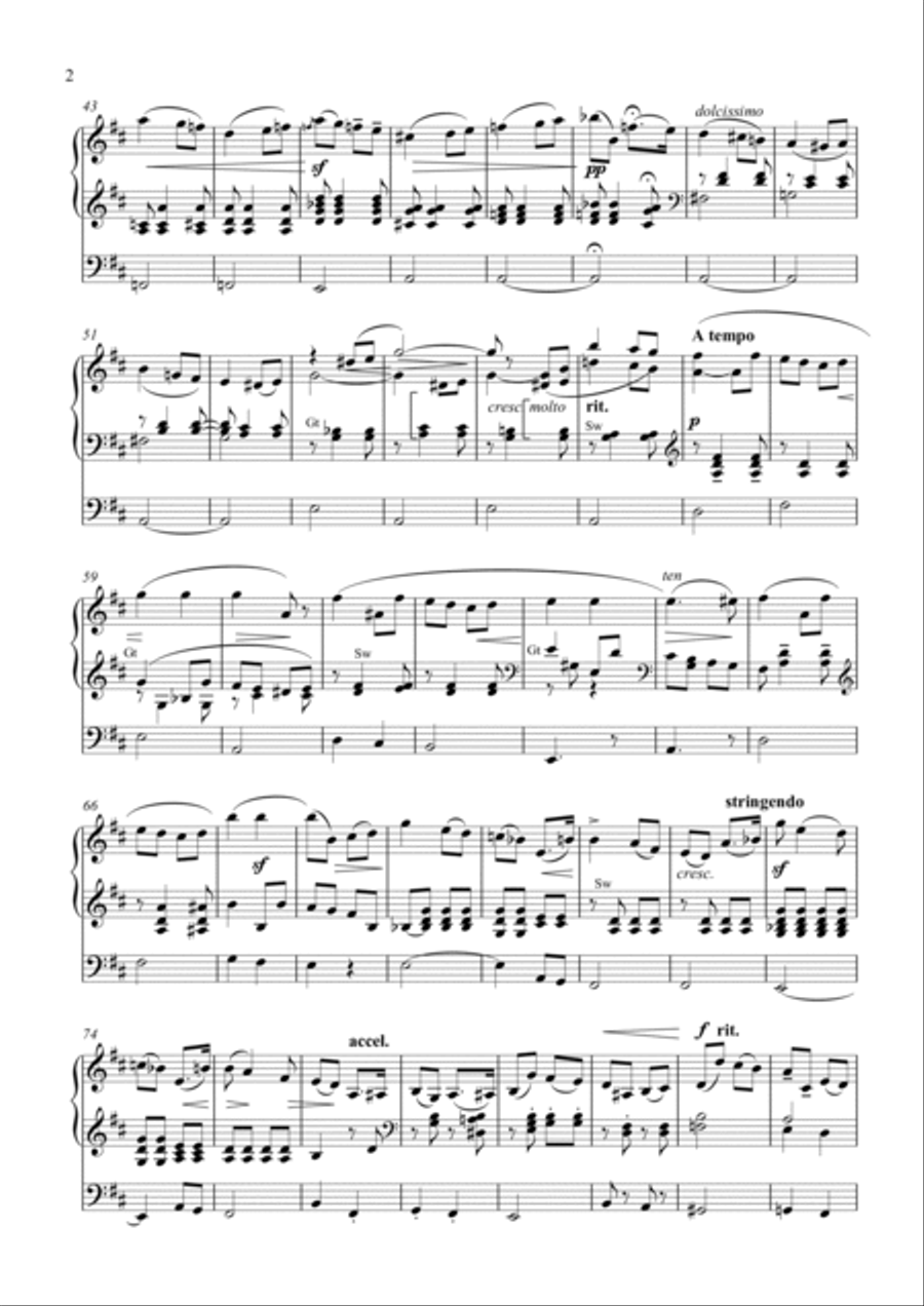 Salut D'amour (Song of Love) arranged for Organ Solo Organ Solo scores gallery preview page 2