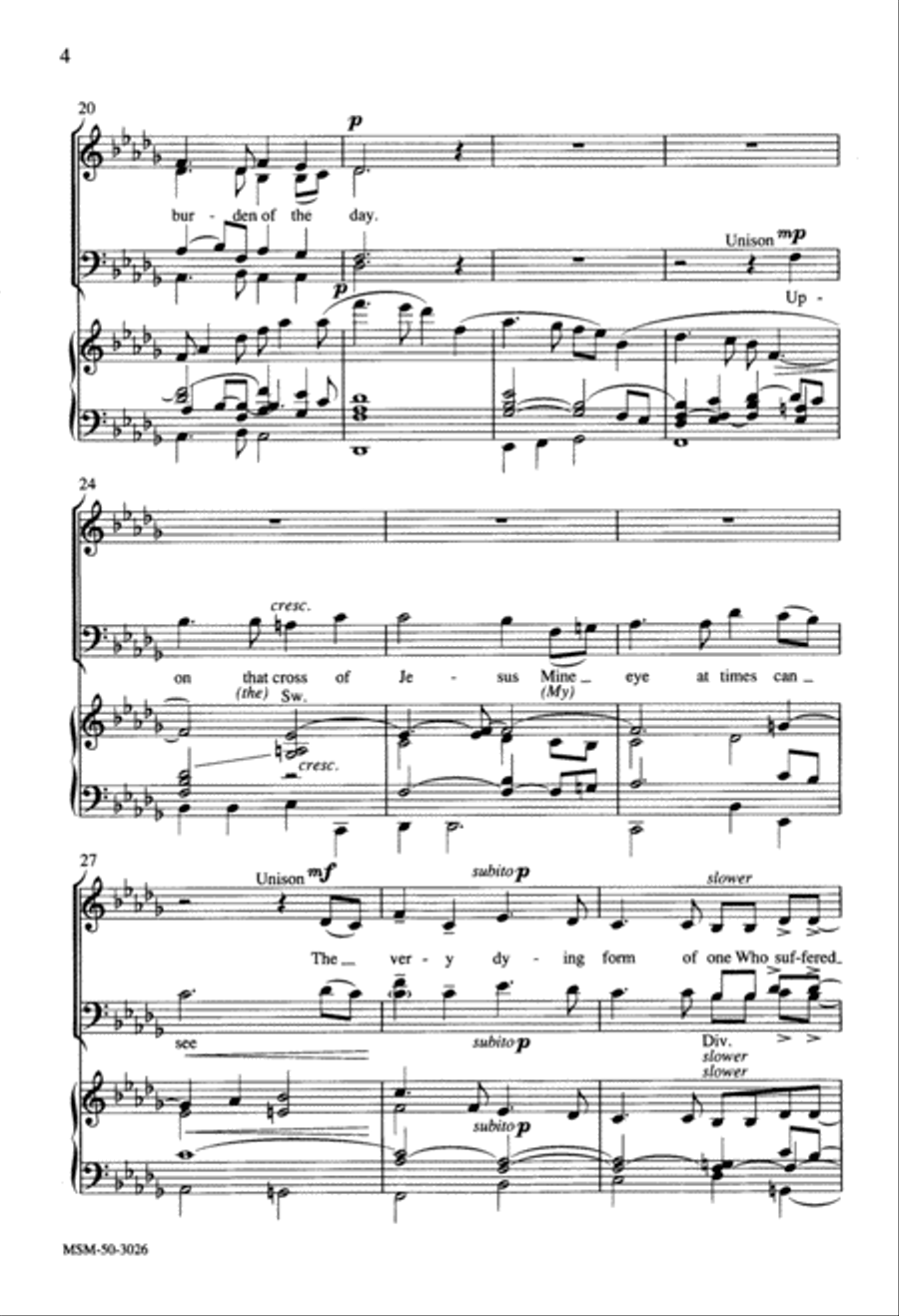 Beneath the Cross of Jesus 4-Part scores gallery preview page 4