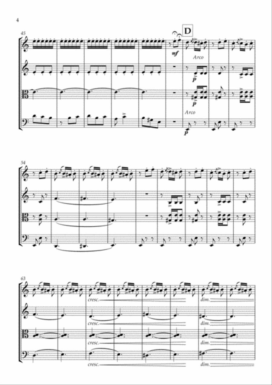 La Boda de Luis Alonso - G. Gimenez - For String Quartet (Full Score and Parts) String Quartet scores gallery preview page 4