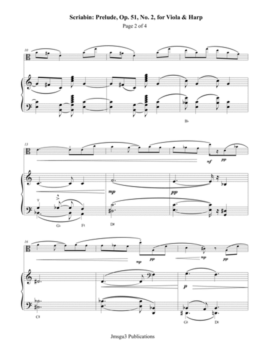 Scriabin: Prelude, Op. 51, No. 2 for Viola & Harp image number null