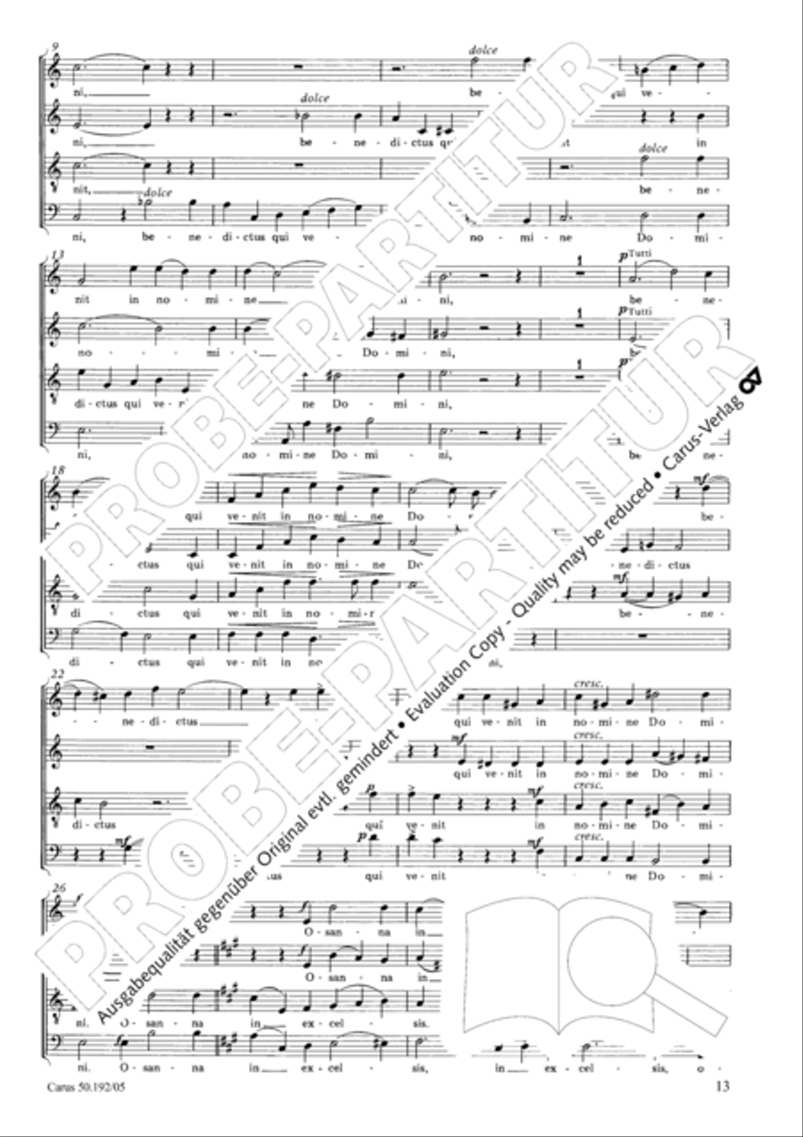 Mass in E major (Missa in E) 4-Part scores gallery preview page 14