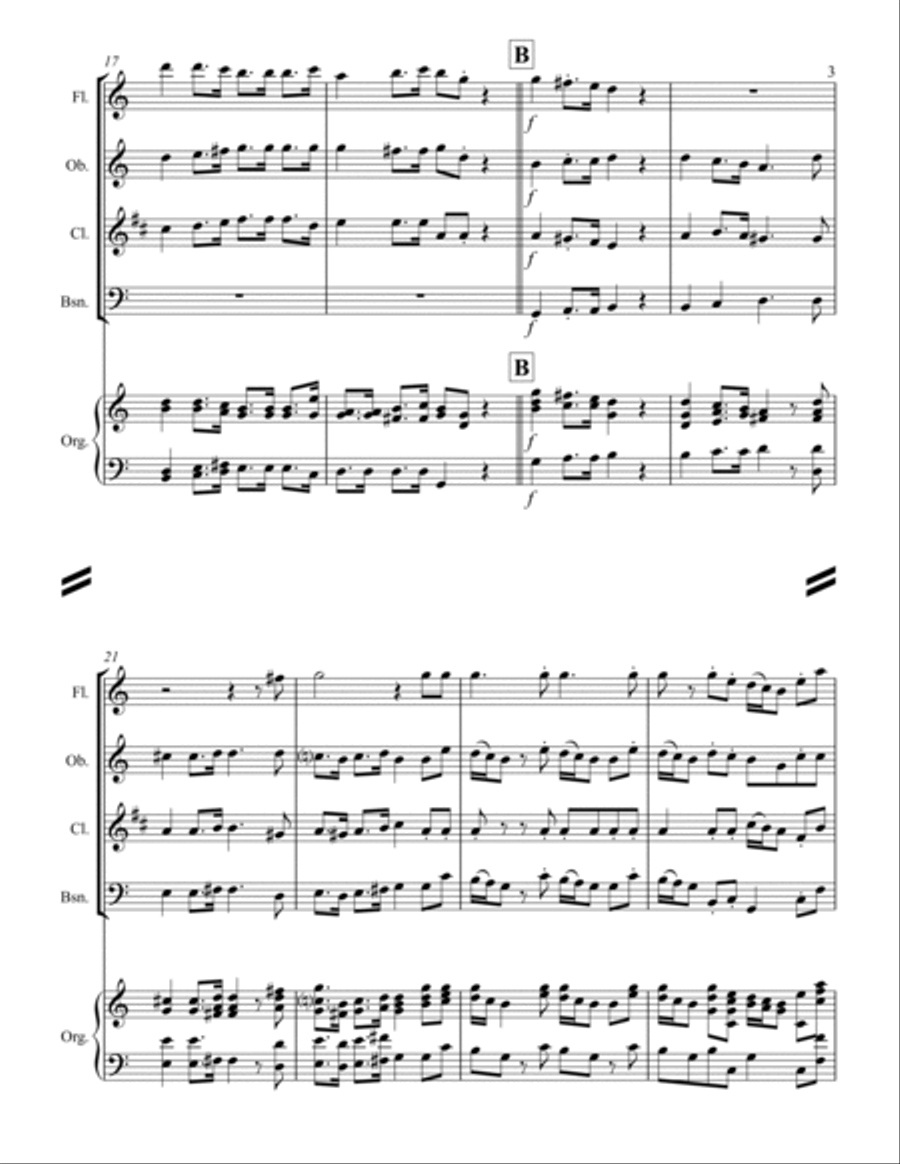 Lift Up Your Heads, O Ye Gates - from Messiah (for Woodwind Quartet & optional Organ) Woodwind Quartet scores gallery preview page 4