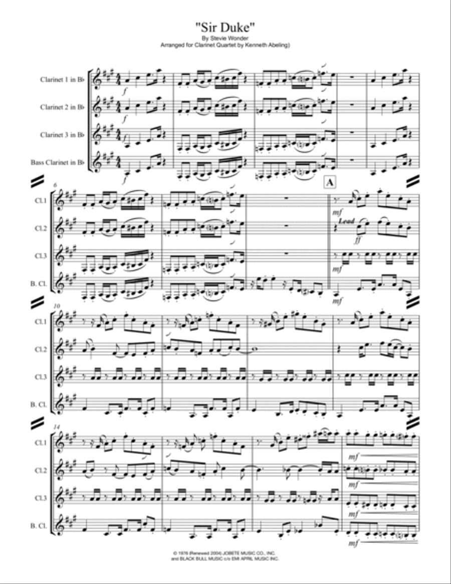 Sir Duke Woodwind Ensemble scores gallery preview page 2