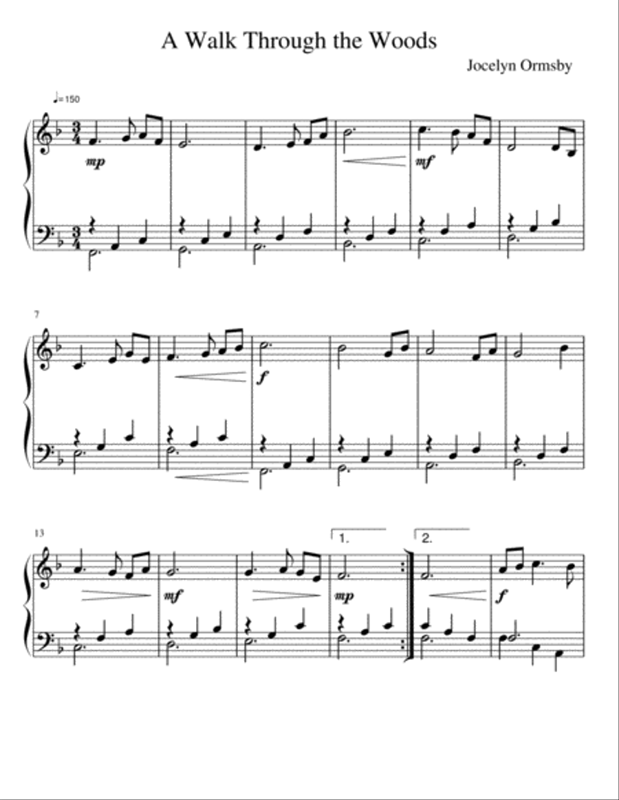 A Walk Through the Woods Piano Solo scores gallery preview page 1