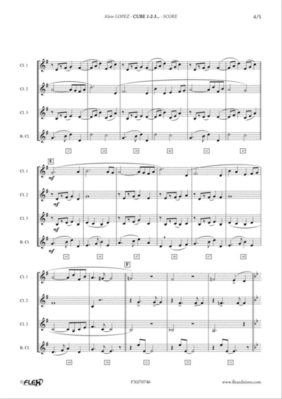 Cube 1-2-3... Clarinet Quartet scores gallery preview page 4