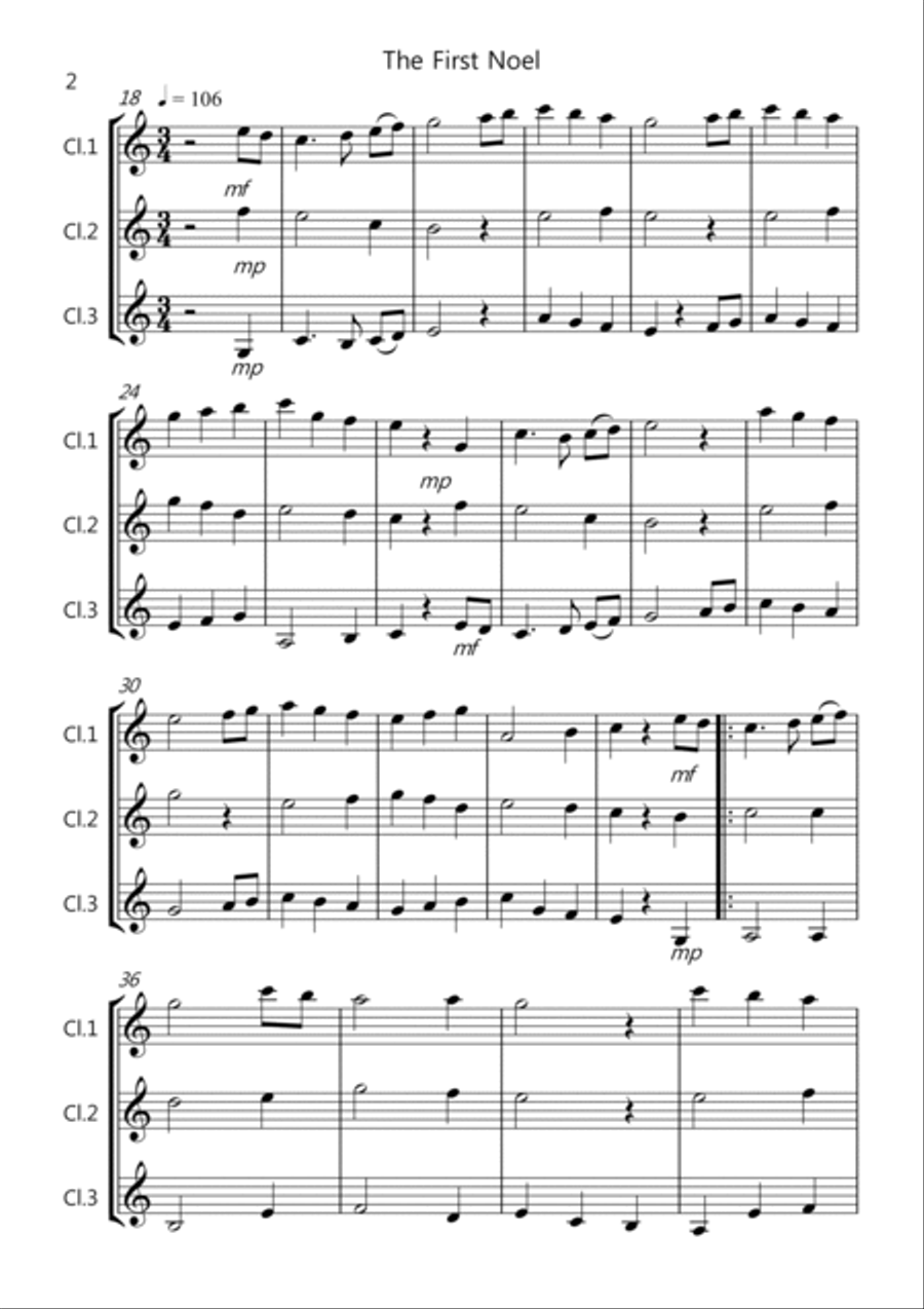 8 Easy Christmas Trios for Clarinet 8 Easy Christmas Trios for Clarinet Clarinet Solo scores gallery preview page 2