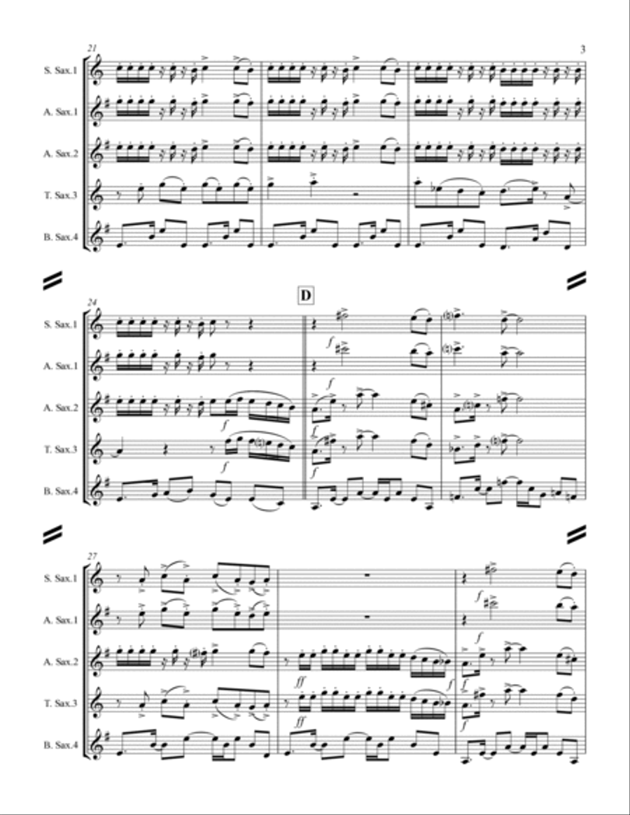 Smoke On The Water Woodwind Quartet scores gallery preview page 4