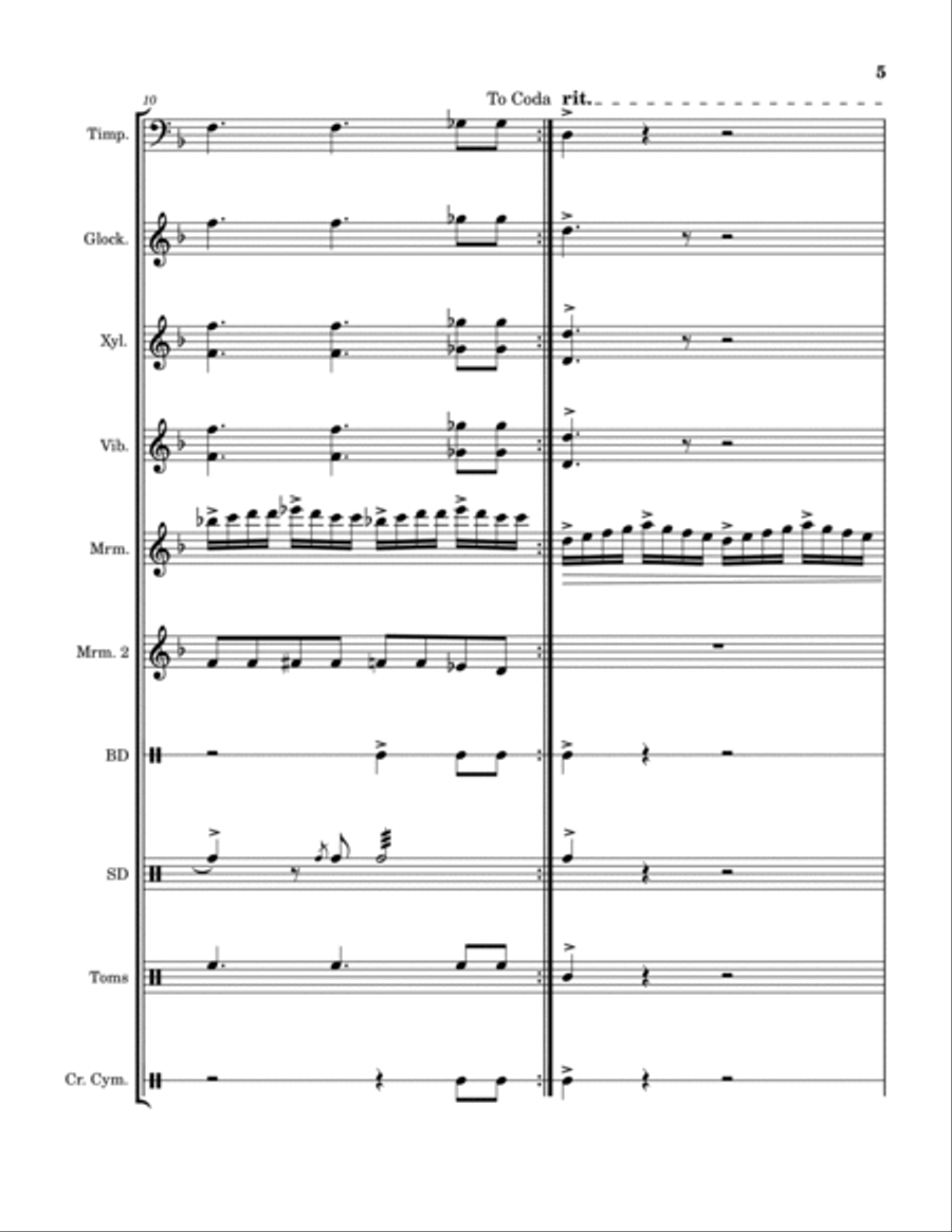 The Final Clash (In D Minor) Percussion Ensemble scores gallery preview page 5