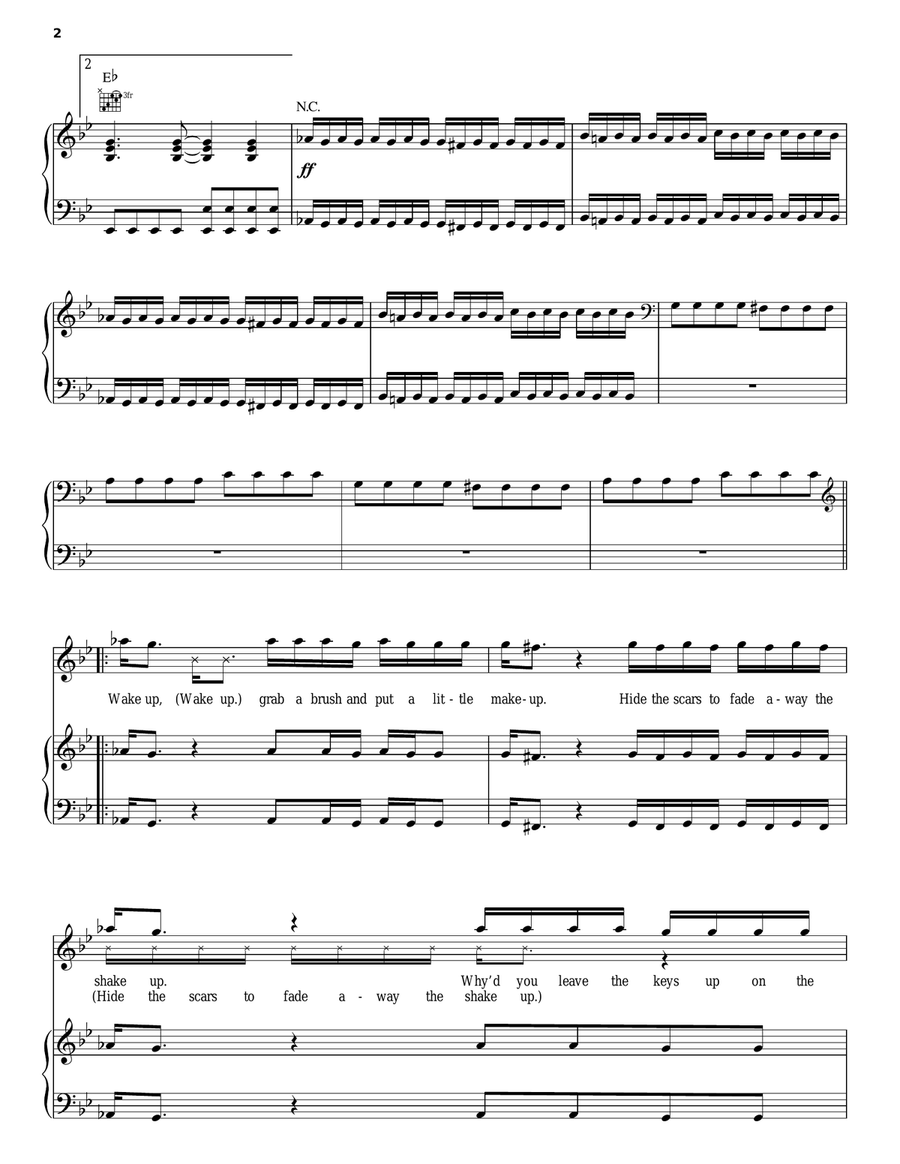 Chop Suey! Piano, Vocal, Guitar scores gallery preview page 2