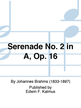 Book cover for Serenade No. 2 in A, Op. 16
