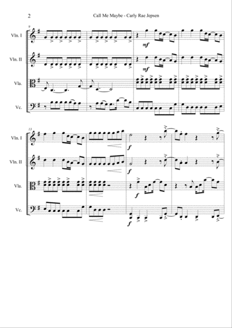 Call Me Maybe Call Me Maybe Small Ensemble scores gallery preview page 2